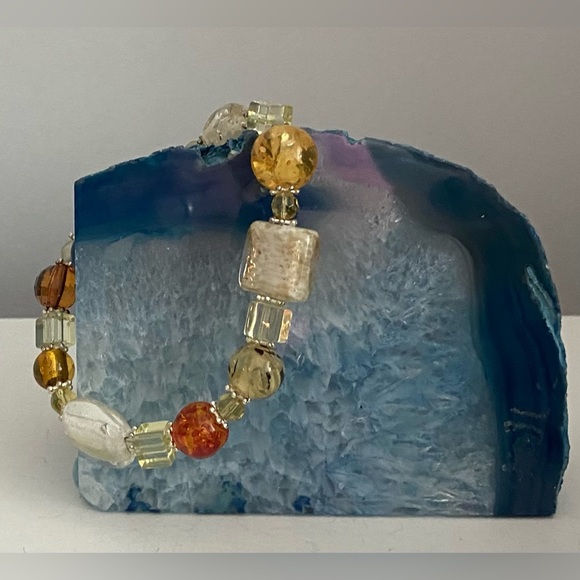 Lampwork style glass bead bracelet NEW - Picture 2 of 2